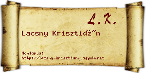 Lacsny Krisztián névjegykártya