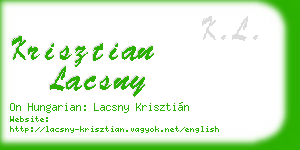 krisztian lacsny business card